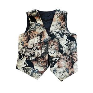 Vintage 90’s Tapestry Cat Vest Small